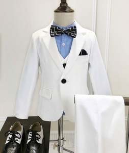 Traje de Caballero Coreano de Moda Primavera Otoño 2019, Ropa para Niños, Nuevo Traje Blanco con Chaleco para Niño, Venta al por Mayor - Product Image 5