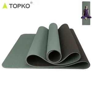 托普科Tpe定制标志环保健身普拉提瑜伽垫TPE 10毫米6毫米防滑高品质瑜伽垫制造商2023