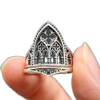 Bagues de mode de style château rétro européen et américain, bijoux en alliage tendance à découpe croisée créative pour nouveaux produits transfrontaliers