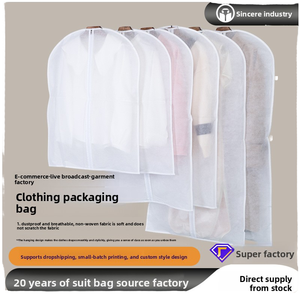 Bolsa de Almacenamiento de Ropa Moderna y Sencilla, Impermeable, <span class=keywords><strong>Sin</strong></span> Cierre, de Tela No Tejida, para Colgar Abrigos, Disponible en Guangzhou - Product Image 2