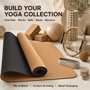 Tapete de Yoga Antimicrobiano de Corcho de Doble Capa Antideslizante para Ejercicios Profesionales de Pilates y Entrenamiento en Gimnasio, Venta al Por Mayor - Product Image 3