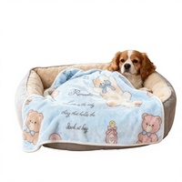 Couverture pour animaux de compagnie en flanelle double face, épaisse et chaude, pour chien et chat, douce et confortable pour canapé et lit