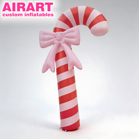 Structures gonflables commerciales de Noël, colonne de bonbons gonflable personnalisable en couleur et taille, pilier lumineux gonflable sur le thème du pays des bonbons