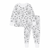 Conjunto de Pijama para Niñas Personalizable con Estampado de Sirena, Manga Larga, Ropa de Dormir Infantil con Marcadores de Tela, OEM ODM