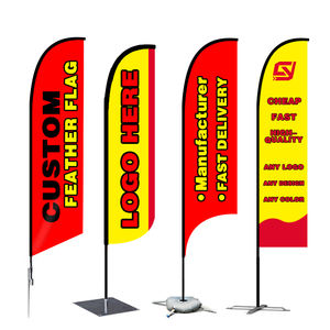 Spanduk terbang luar ruangan promosi kustom cetak iklan bulu bendera teardrop bali busur bendera pantai dengan basis corss - Product Image 6