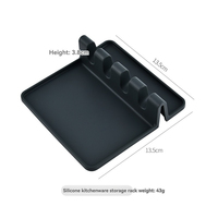 Repose-cuillère en silicone résistant à la chaleur avec plusieurs fentes, support d'ustensiles antidérapant, accessoire de cuisine pour comptoir