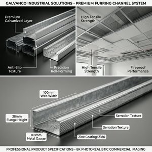 Profilé en U en acier galvanisé robuste, design moderne <span class=keywords><strong>pour</strong></span> suspension de <span class=keywords><strong>plafond</strong></span> et systèmes de renforcement en béton - Product Image 3
