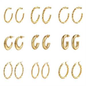 Mode boucle d'oreille bijoux lettre double Fd Cc marque Designer bijoux nouveau Design Clip en forme de boucle d'oreille or 18 carats pour femme e - Product Image 6
