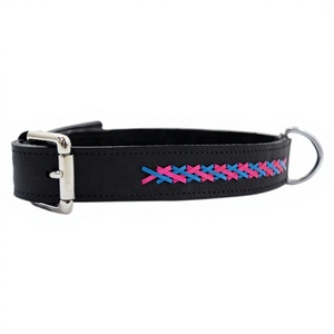 <b>Top</b> Selling OEM Eco Friendly <b>Rose</b> Gold Spiked Pet Genuine Leather Hemp Dog Collar Padded Leash Set - Product Image 1