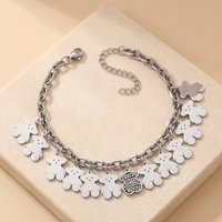 Bracelet en acier inoxydable avec pendentif ours mignon et chaîne épaisse, accessoires de mode en gros d'usine - Modèle Guangzhou MSY094