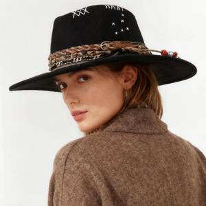 <span class=keywords><strong>Chapeau</strong></span> d'hiver à large bord pour cow-boy Jazz <span class=keywords><strong>Chapeau</strong></span> Fedora en feutre de laine de qualité supérieure pour les voyages, les fêtes et les loisirs Unisexe - Product Image 1