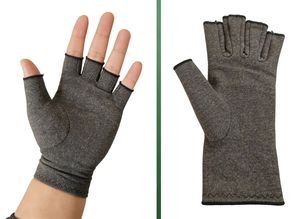 Sarung Tangan Kompresi Katun Spandex Bernapas Desain Tanpa Jari untuk Meredakan <span class=keywords><strong>Arthritis</strong></span> Mengetik Aktivitas Sehari-hari - Product Image 2