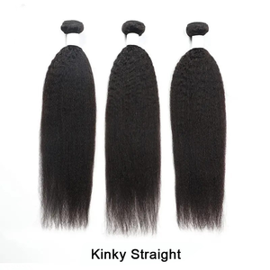 Precio de fábrica al por mayor Raw Kinky Straight Yaki Hair Bundles 12A Grade Brazilian Virgin Remy Weaving Extensions 1B Natural Wave - Product Image 3
