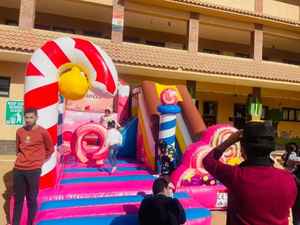 Château plein d'entrain de cavalier de sucrerie bon marché de videur gonflable commercial de PVC pour le loyer emballé dans le sac - Product Image 3