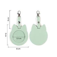 Style japonais Anime dessin animé pendentif porte-clés Transparent Badge vitrine Mini PU cuir stockage charme à collectionner Badges