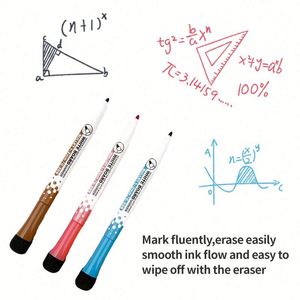 Marqueurs effaçables magnétiques en gros avec capuchon gomme, faible odeur, pointe fine, pour tableau blanc - Product Image 4