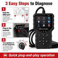 Lecteur de codes de panne moteur OBD2 professionnel V511, outil de diagnostic avec effacement des DTC et flux de données en temps réel pour voitures, 8 langues