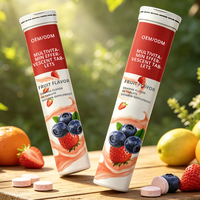 Premium Volwassen Fruit Smaak Multivitamine Vitamine C Zink Bruistabletten Supplement 30 Sachets/Verpakking voor Mannen Vrouwen Vitaliteit