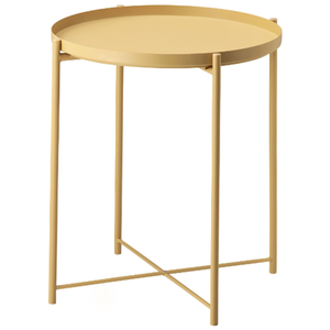 <span class=keywords><strong>Mesa</strong></span> de Centro Redonda de Metal con Bandeja Extraíble, Muebles Modernos para Sala de Estar, Uso Interior/Exterior en Balcón o Sala de Estar - Product Image 4