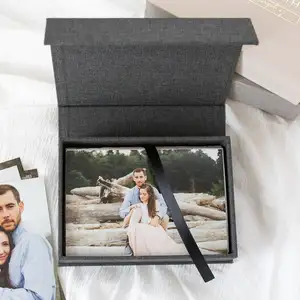 custom photography 4x6 5x7 photos album packaging linen photo box