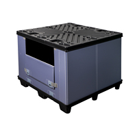 Palette se pliante durable travaillée par poubelle en plastique en vrac d'industrie pharmaceutique de soins de santé 1200x1000x590mm conteneur de palette de douille
