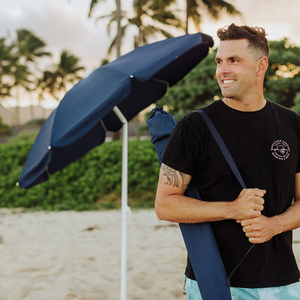 Paraguas de sol plegable de diseño personalizado para exteriores, sombrilla de playa de 180cm con impresión de logotipo - Product Image 6