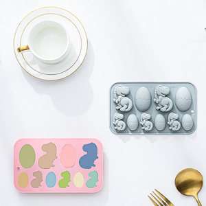 Moules à gâteau en silicone antiadhésifs au design de dinosaures, de qualité alimentaire, réutilisables, mignons, en silicone magnétique pour chocolat, bonbons et glaces DIY - Product Image 2