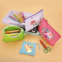 Sacs cosmétiques personnalisés Royal Fair, style féminin tendance, toile de coton, trousse de maquillage, fermeture éclair lavable, sac à pinceaux imprimé réutilisable