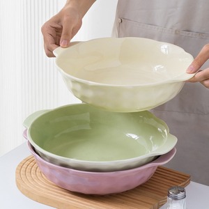 Grand bol en céramique à double poignée pour poisson mariné, soupe, poisson bouilli et lait de sang épicé, usage domestique - Product Image 2