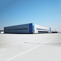 Garage de conception industrielle, construction prédestinée, grande structure en acier, entrepôt