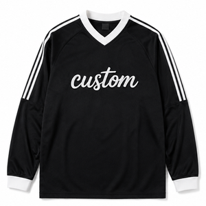 Camiseta de Manga Larga de Algodón, Estilo Retro Americano, Lisa, Personalizable, Cuello Redondo, Unisex, Deportiva y Chic, del Fabricante Blank - Product Image 2
