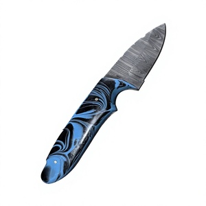 Couteaux Rajput à lame fixe Drop Point en acier Damas forgé 20 cm, manche en résine bleue, garantie 3 ans, pour le camping, la survie et la chasse - Product Image 4