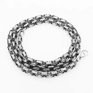 High End Stainless Steel Byzantine Chain <b>Silver</b> Metal Chains <b>for</b> <b>Men</b> - Product Image 1