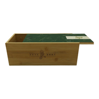 Boîte en bambou personnalisée gravée avec LOGO bon marché Boîte à vin en bois de bambou avec couvercle coulissant