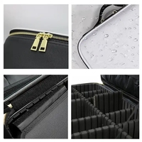 2023 nouvelle grande capacité bureau cosmétique boîte de rangement étanche en cuir voyage portable sac de maquillage étui avec miroir de lumière LED