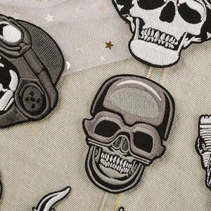 רקמה תווית רקמה מדבקות הגולגולת בגדים טלאים אביזרים פאנק מדבקות רקמה רקמה ברזל תיקון - Product Image 2