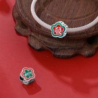 Nouveau modèle de pendentifs porte-bonheur en zircon, style chinois du Nouvel An, danse du lion, accessoire DIY pour bracelet, plaqué cuivre argenté