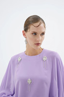 Robe de soirée turque modeste en satin 2026 avec broches en cristal détachables, cape élégante superposée, abaya longue droite, ensemble 2 pièces pour femme musulmane