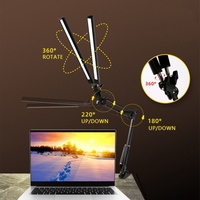 Lampe de bureau LED AC en aluminium, double tête télescopique détachable, pratique, flexible, simple, à commande tactile, idéale pour l'étude et la lecture – Excellent rapport qualité-prix