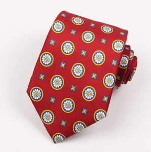 Оптовые мужские галстуки класса люкс из 100% натурального шелка с принтом: классический дизайн, цветочные/точечные узоры, атласные повседневные галстуки - Product Image 4