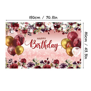 Bannière de fond <span class=keywords><strong>Joyeux</strong></span> <span class=keywords><strong>Anniversaire</strong></span> en polyester 100% avec design <span class=keywords><strong>gratuit</strong></span> pour décoration de fête d'<span class=keywords><strong>anniversaire</strong></span> - Product Image 4