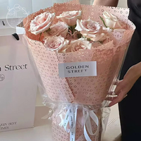 Kedatangan Baru Fashion, Bunga Kertas Seni Korea Opaque Laris Manis untuk Florist, Lapisan PVC Satu Sisi, Tahan Air