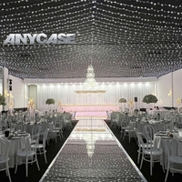 Miroir en verre trempé de 18mm, Eventos portable, feuille acrylique, allée argentée, plancher de mariage pour événement