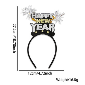 HY2 2026 cerchietti <span class=keywords><strong>per</strong></span> feste di <span class=keywords><strong>capodanno</strong></span> fasce in oro nero decorazioni <span class=keywords><strong>per</strong></span> eventi di vendita calda di Natale <span class=keywords><strong>capodanno</strong></span> - Product Image 4