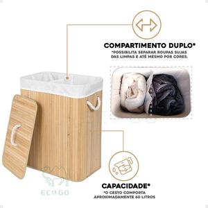 Large Eco-Friendly <b>Bamboo</b> <b>Laundry</b> <b>Basket</b> with Handles Modern Multifunction Clothing Organizer for Bathroom - Product Image 5