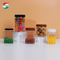 Bouteilles en PET de couleur personnalisée avec bouchons à vis, plastique de qualité alimentaire, tailles personnalisées, emballage alimentaire et de boissons