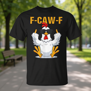 Camiseta F-Caw-F Rooster Chicken Meme, camisa informal negra para hombre - Product Image 3