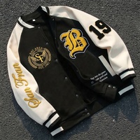 Veste universitaire personnalisée OEM avec patch en chenille, style vintage, streetwear pour hommes, veste brodée Letterman, veste bomber contrastée unisexe