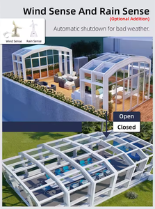 Kit de Terraza Retráctil Plegable para Exteriores con Marco con Recubrimiento en Polvo, Paneles Completos para Piso, Paredes y Techo - Product Image 6