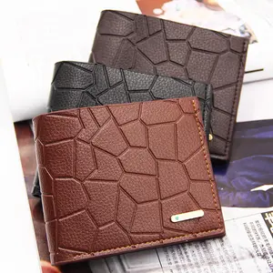 wholesale in stock slim card small luxury PU leather wallet for men purse coin money clip wallet